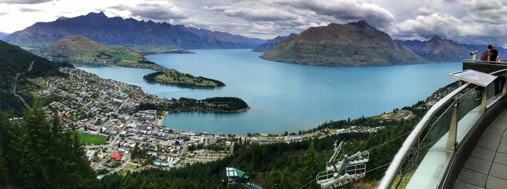 Queenstown as viewed from the Skyline Gondola platform