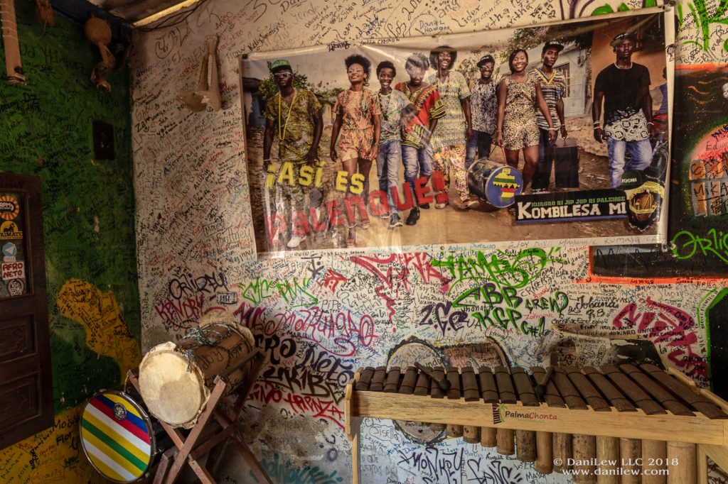 Kombilesa Mi's play room in San Basilio de Palenque