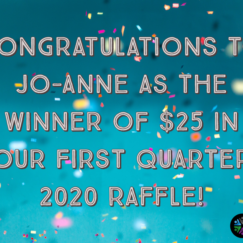 SelfishMe Travel - Congratulations to Jo-Anne as the Winner of $25 in our First Quarter 2020 Raffle!