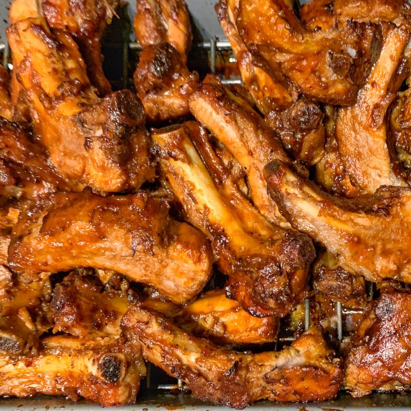 Baked Bourbon & Beer BBQ Pork Ribs - finished and ready to eat - image taken by DaniLew LLC with an iPhone XS