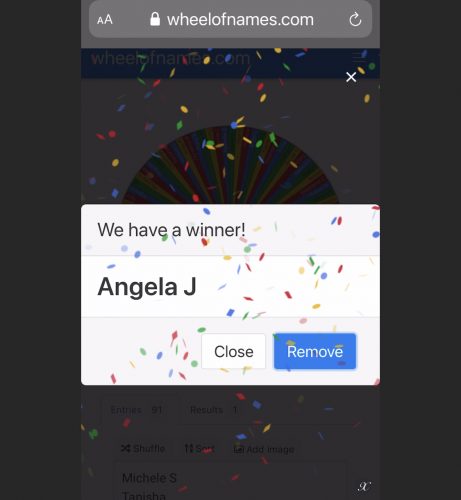 Congratulations to ANGELA J as the Winner of $25 in SelfishMe Travel's First Quarter of 2021 Raffle!
