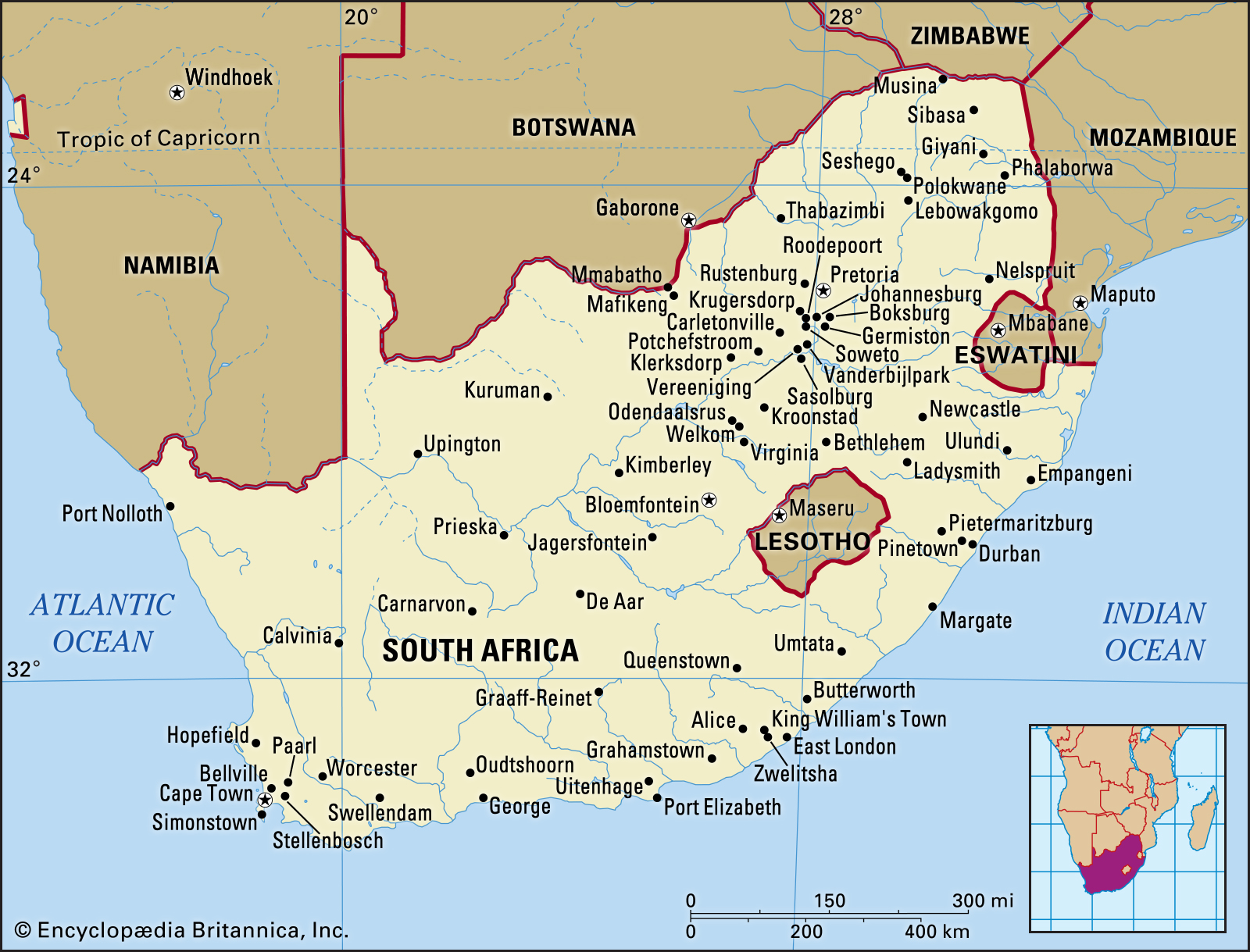 South Africa map on SelfishMe Travel