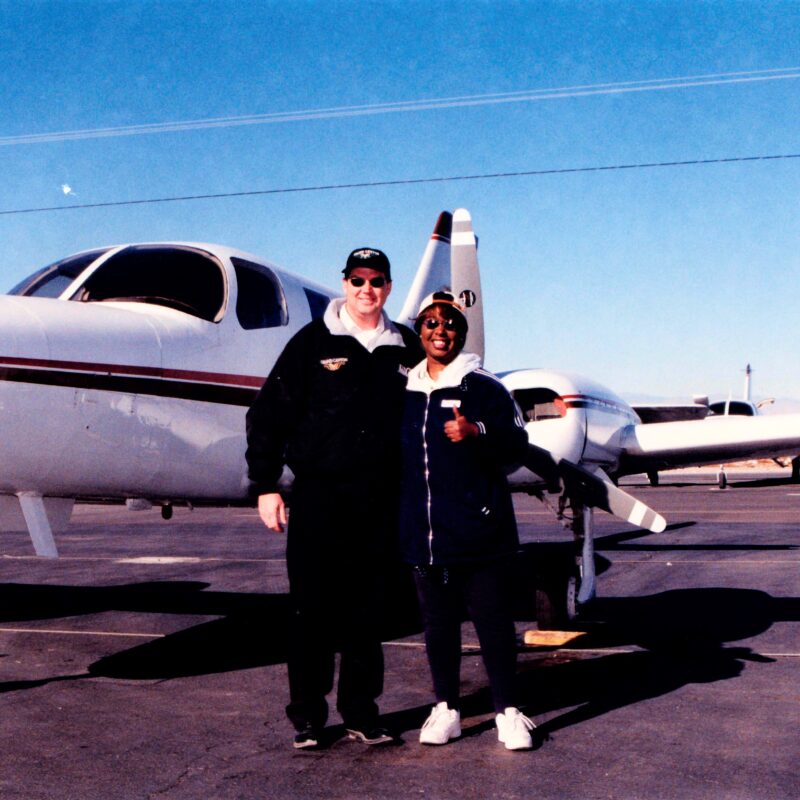DaniLew as co-pilot on Las Vegas to Grand Canyon flight on the Slow Traveling Soul Sister blog