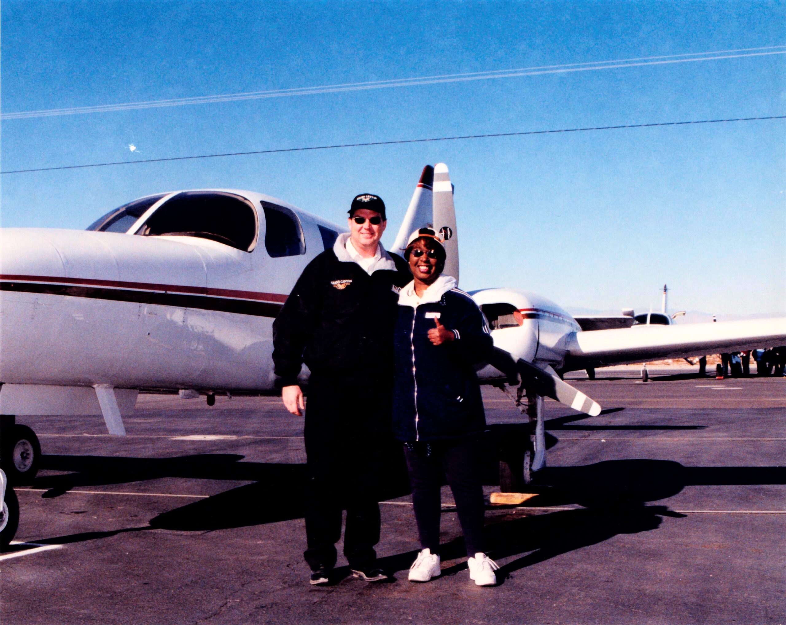 DaniLew as co-pilot on Las Vegas to Grand Canyon flight on the Slow Traveling Soul Sister blog