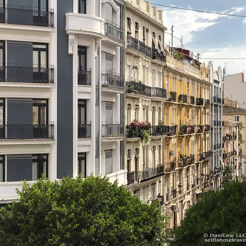 View of other apartment buidlings in Valencia Spain on the Slow Traveling Soul Sister podcast